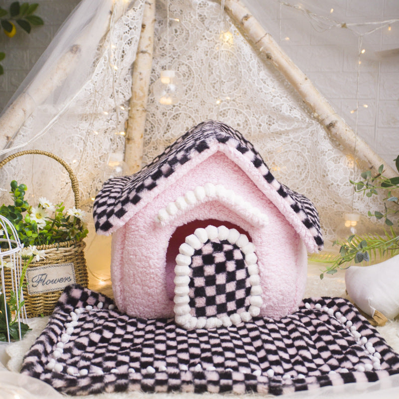 Winter Cozy Dog House for Small Breeds and Cats