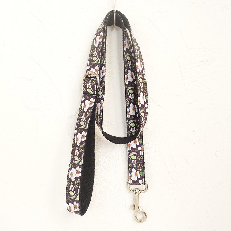 Black Chrysanthemum Webbing Traction Belt