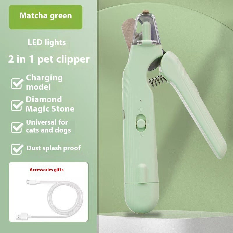 2-in-1 LED Pet Nail Clippers and Grinder
