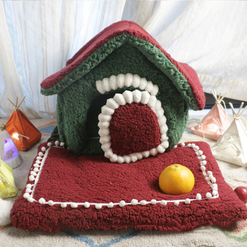Winter Cozy Dog House for Small Breeds and Cats