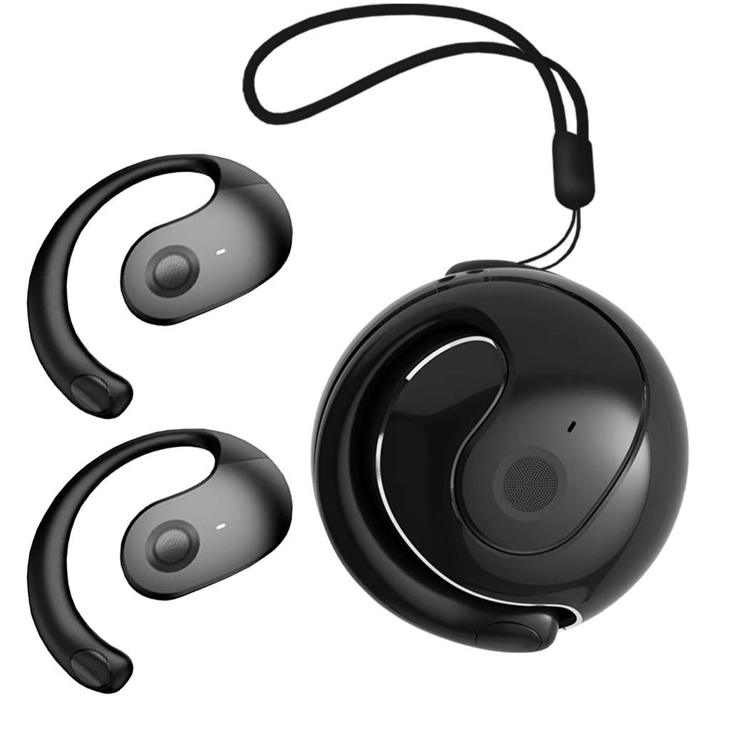 LMQ Open Ear Headphones Wireless Bluetooth 5.4 Open Ear Earbuds Waterproof Running Sport Wireless Bluetooth Earbuds with Mic and Earhooks for Android/iOS
