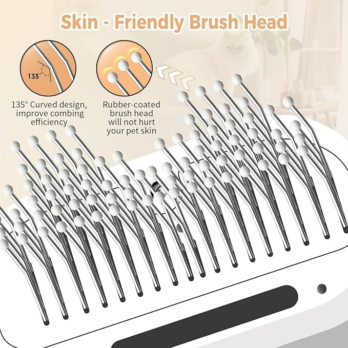 3 in 1 Pet Steam Brush with Spray and Self-Cleaning