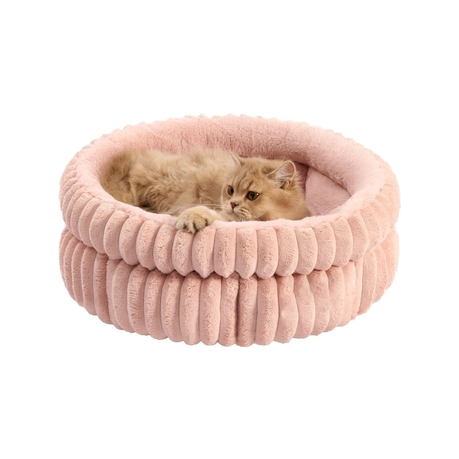 Washable Plush Cat Bed with Anti-Slip Bottom