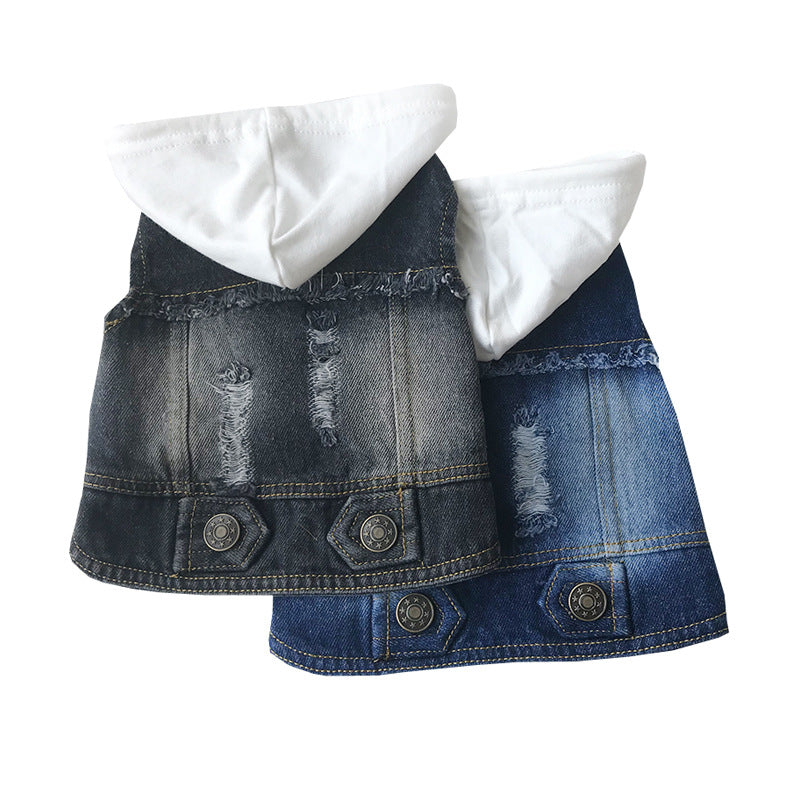 Spring Autumn Teddy Denim Vest for Small Dogs and Cats