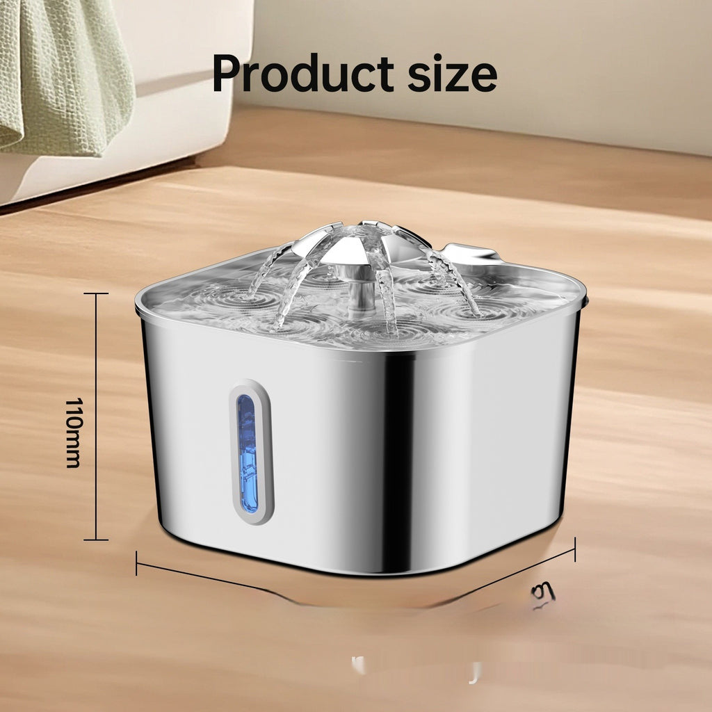 2.2L Stainless Steel Pet Water Fountain