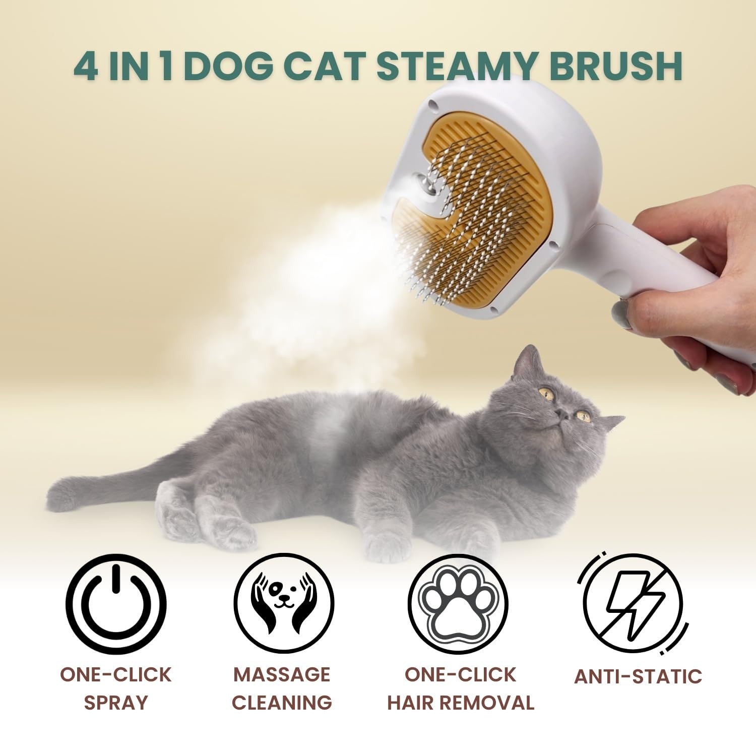 Pet Steam Slicker Brush with Spray