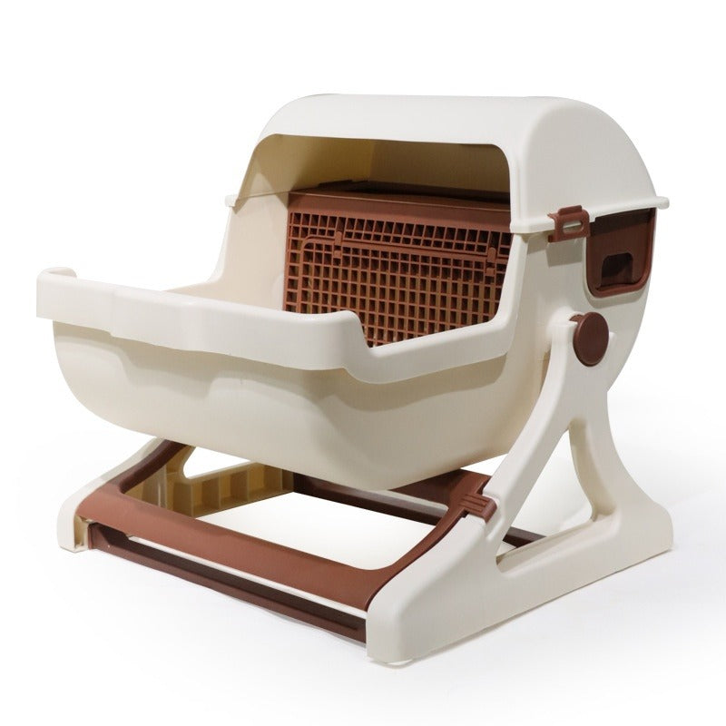 Open Tilting Cat Toilet Semi-automatic Litter Box