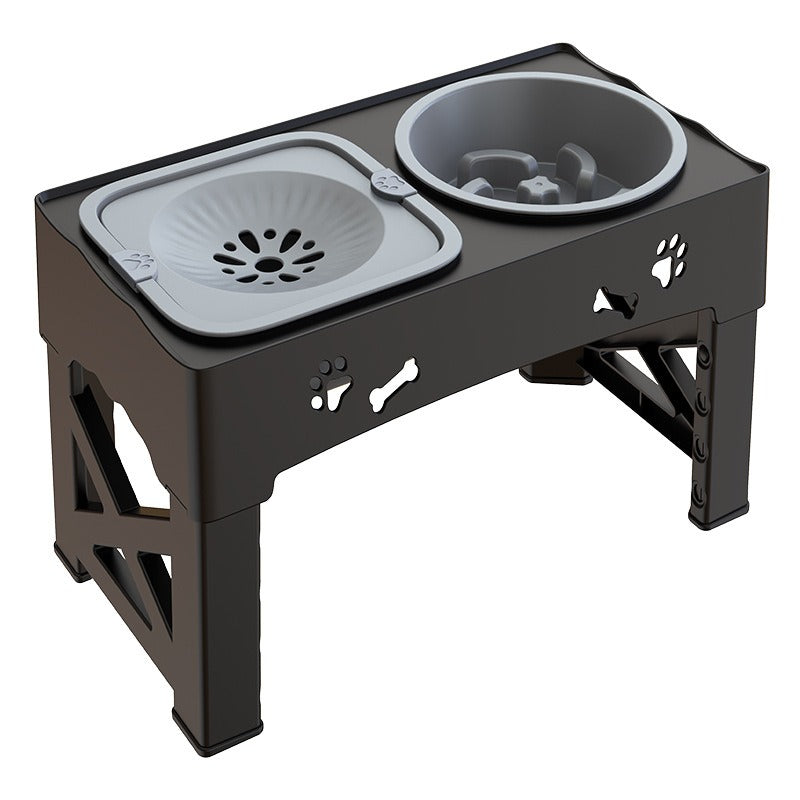 Adjustable Double Dog Bowl Stainless Steel Feeder