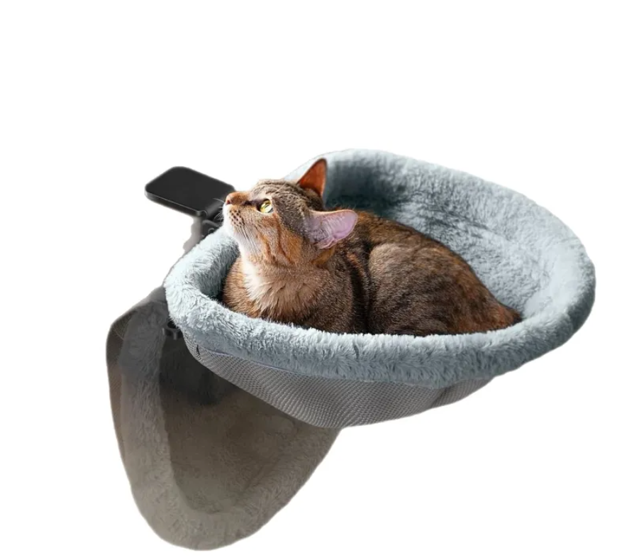 Foldable Cat Bed Attachment for Computer Desk – Space Saving Hanging Pet Hammock