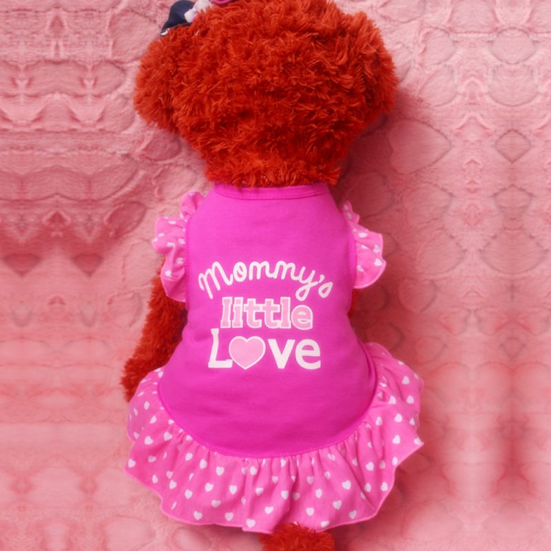 Cotton Pet Dress with Flutter Sleeves for Dogs