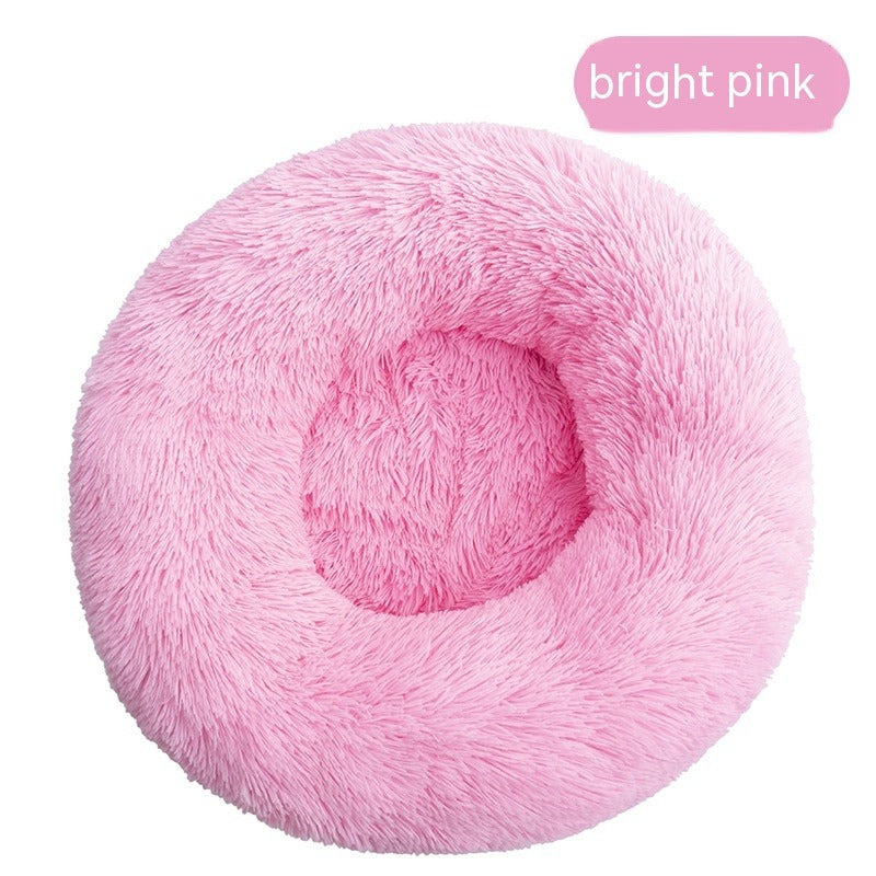 Plush Round Removable & Washable Pet Bed