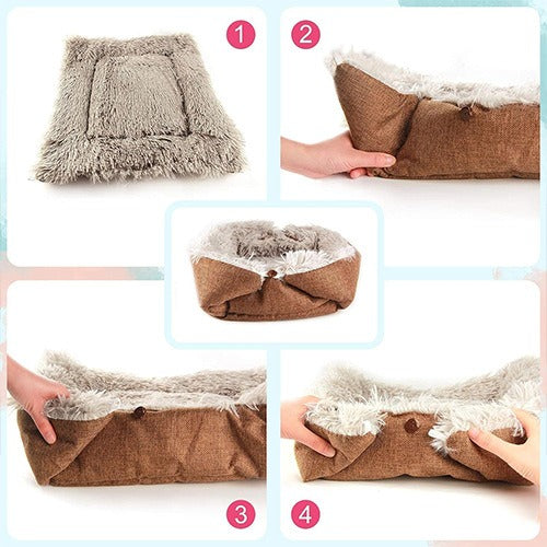 Self-Heating Plush Washable Dog Bed Mat