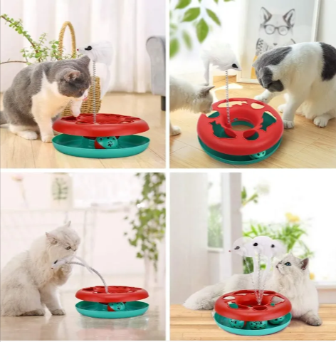 Interactive Cat Toy Roller Track with Balls & Mouse