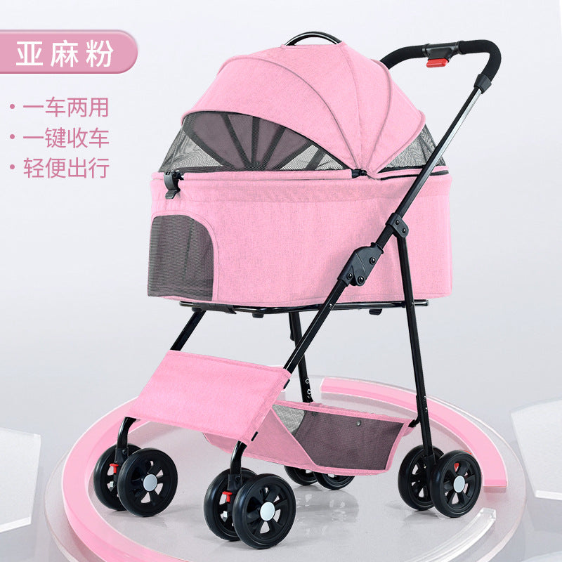 Portable Collapsible Pet Stroller for Small Dogs and Cats