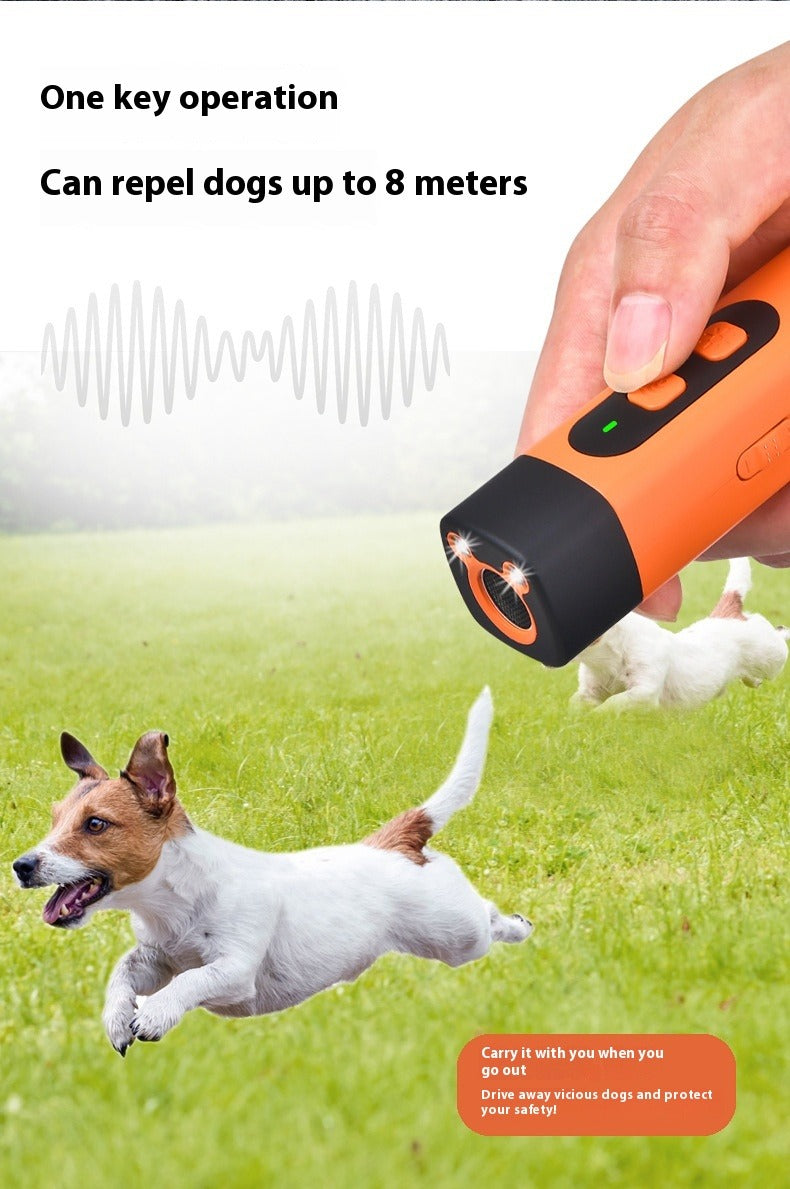 Ultrasonic Dog Repeller with LED Flashlight