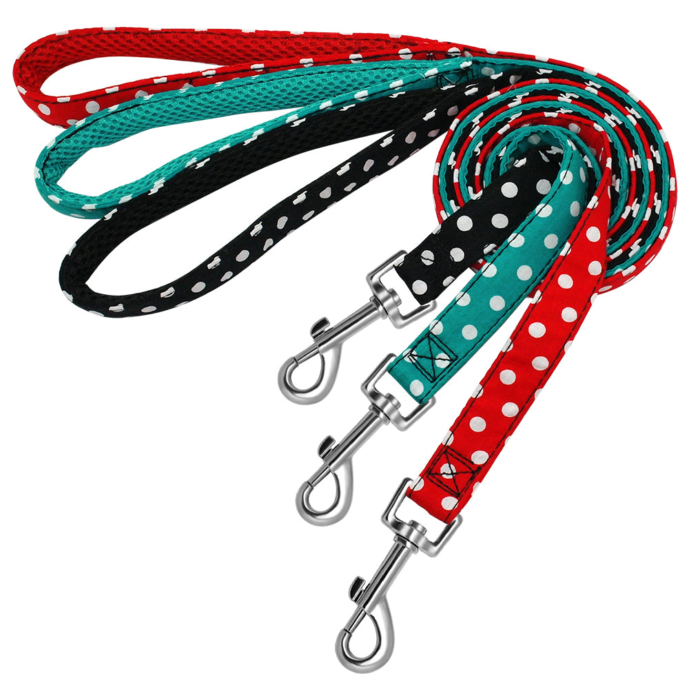 4ft Soft Nylon Polka Dot Dog Leash for Small Pets