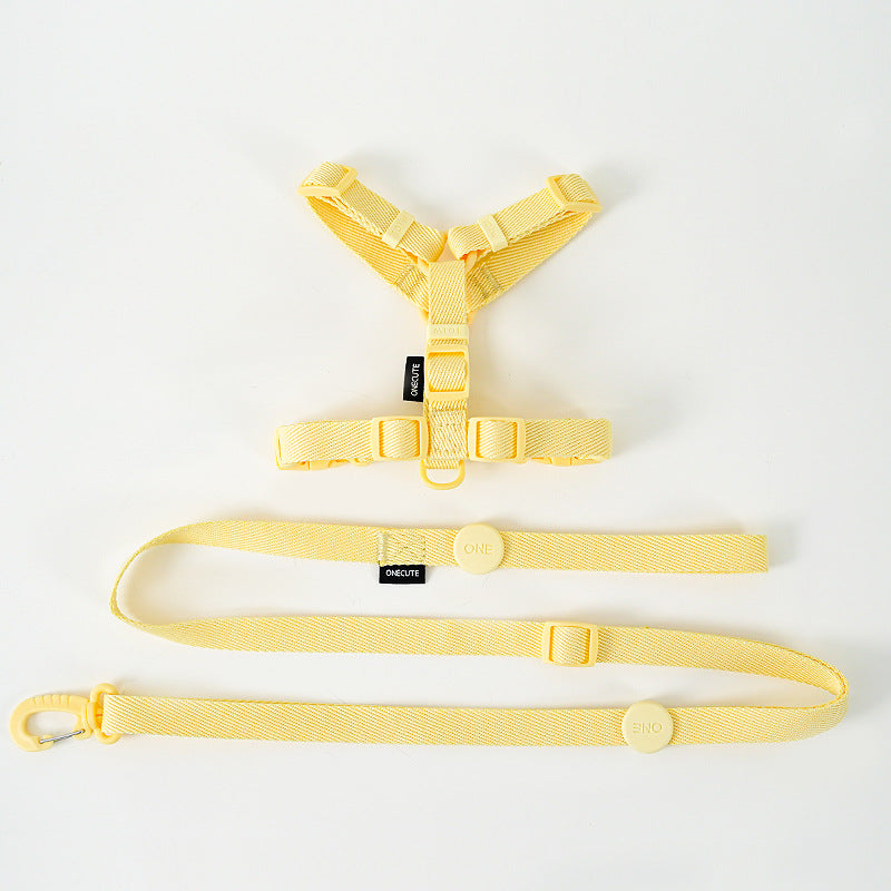 Korean Cat and Dog Macaron H-Type Collar with Lead