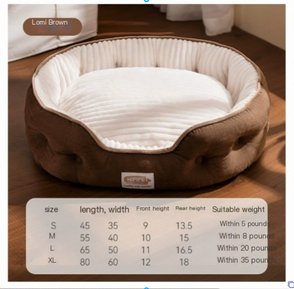 Warm Comfortable Round Deep Sleep Dog Bed