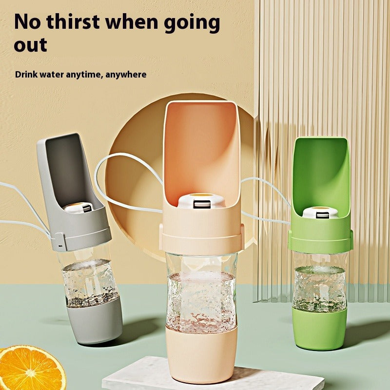 2-in-1 Travel Dog Water Bottle and Feeder