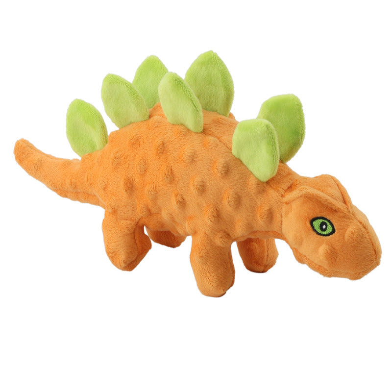 2-in-1 Plush Dinosaur Pet Toy for Dogs