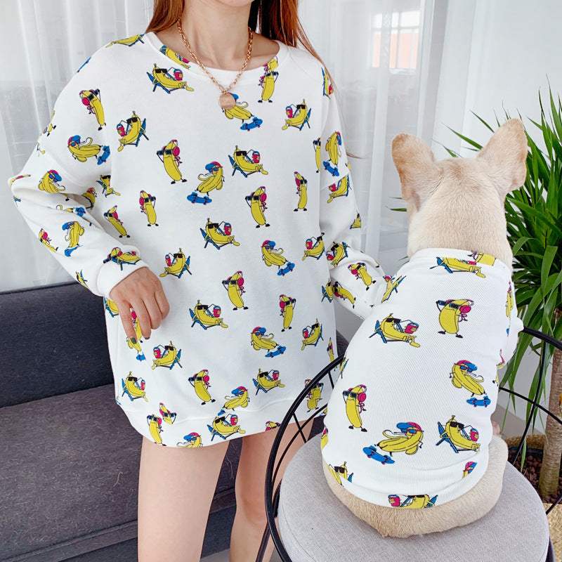 Pet Dog and Cat Cartoon Hoodie for Spring and Autumn