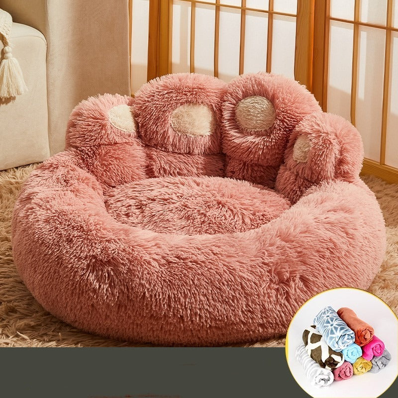 Fleece-Lined Dog Bed for Medium & Large Breeds