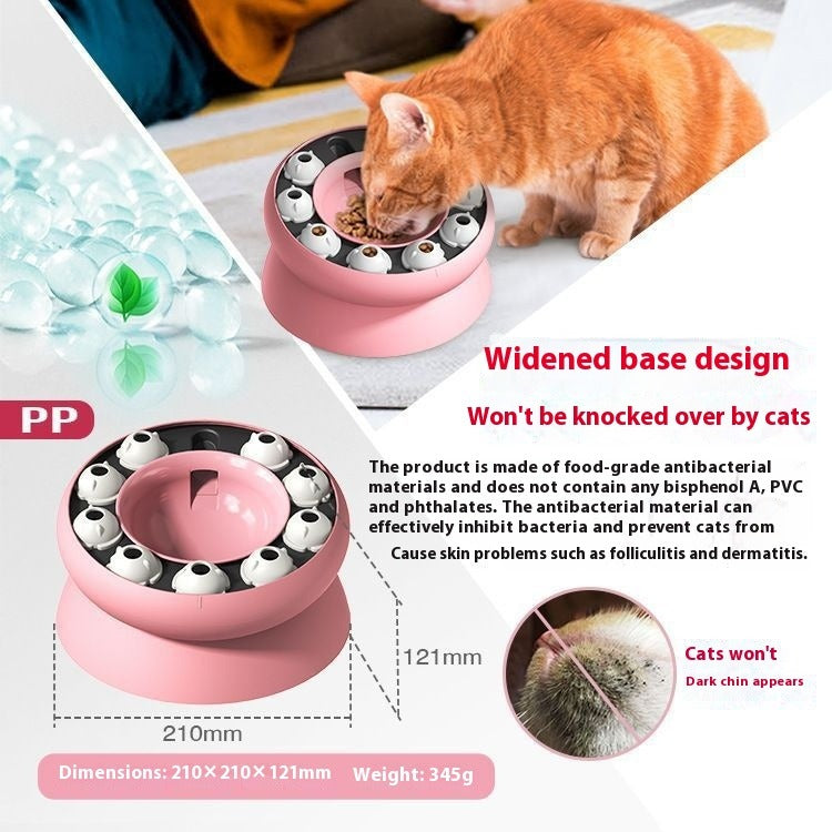 Rotating Food Leakage Cat Bowl Puzzle Toy