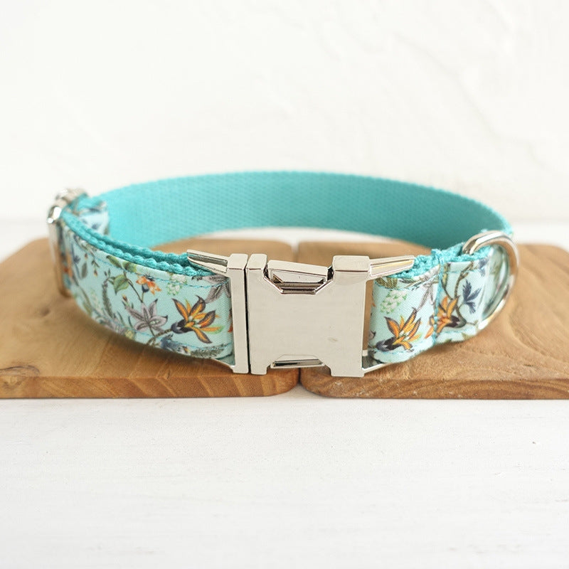 MUTTCO Printed Pet Dog Collar with Bow and Leash