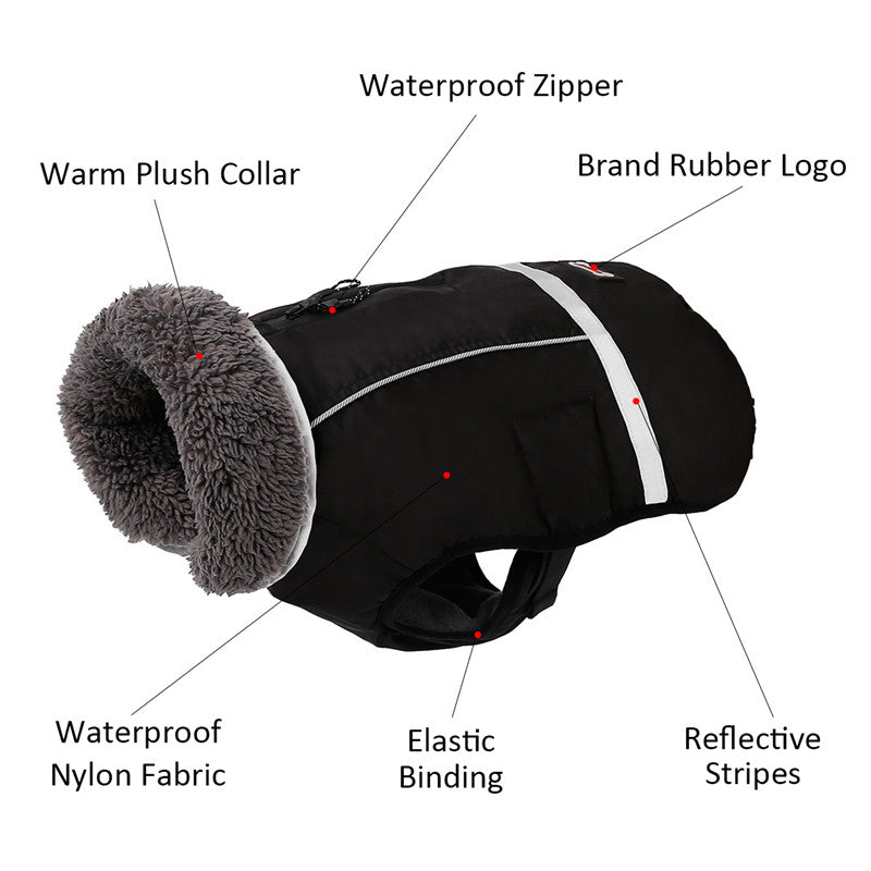 Thick Warm Vest for Medium to Large Dogs, Autumn/Winter