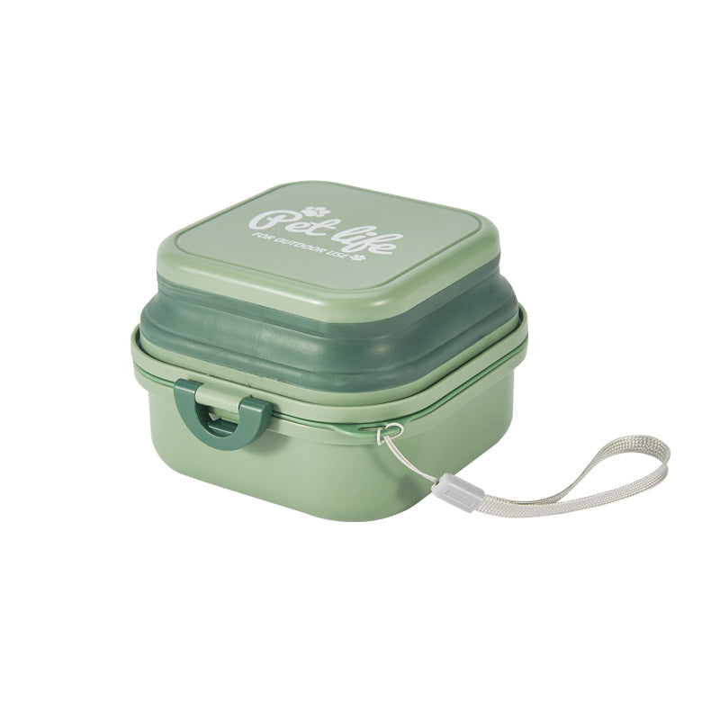 Double-Layer Outdoor Folding Dog Water Bowl