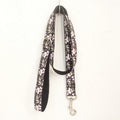 Stylish Dog Leash with Unique Design and Black Floral Pattern