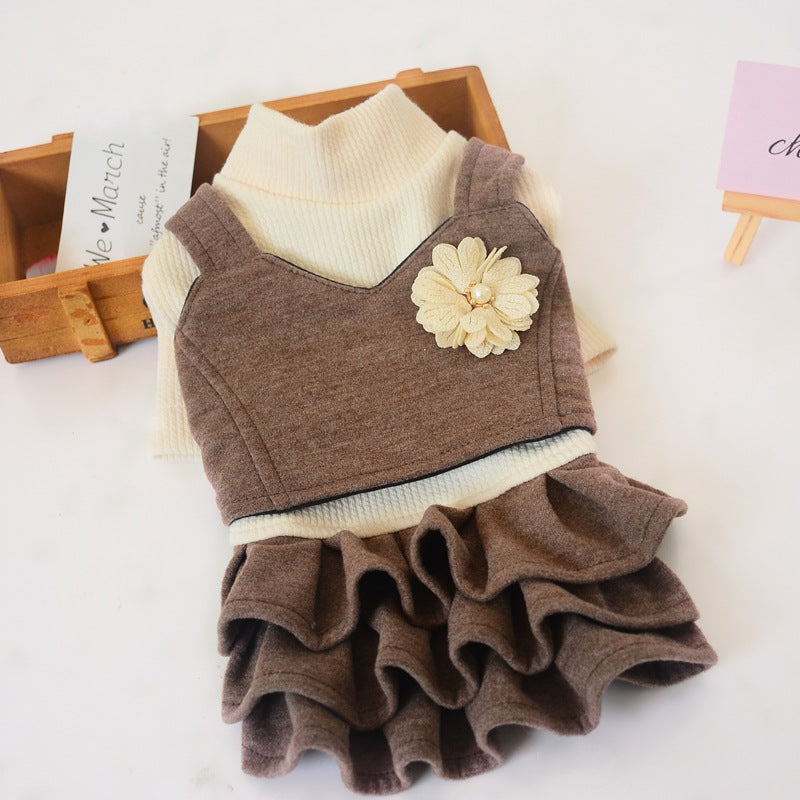 Korean Woolen Princess Dress for Teddy Dog