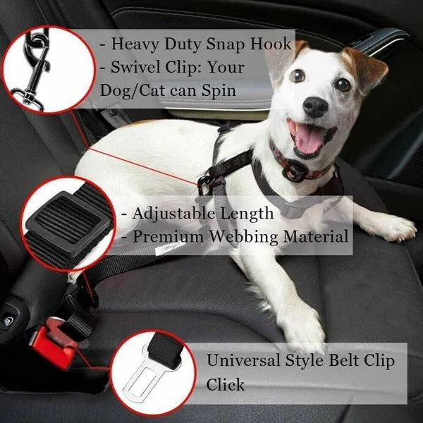 2 Pack Adjustable Pet Safety Seatbelt