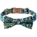 Floral Cotton Dog Collar with Rose Buckle