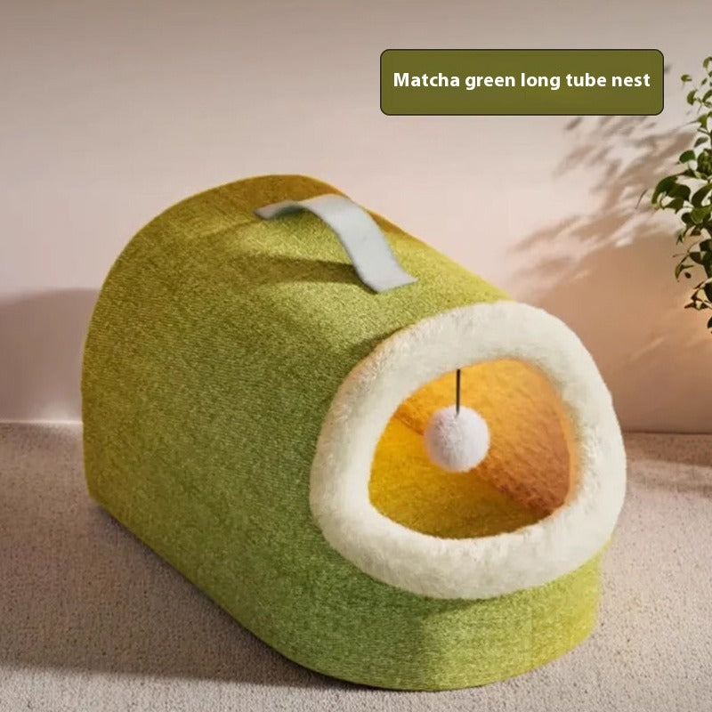 Winter Warm Enclosed Cat Bed