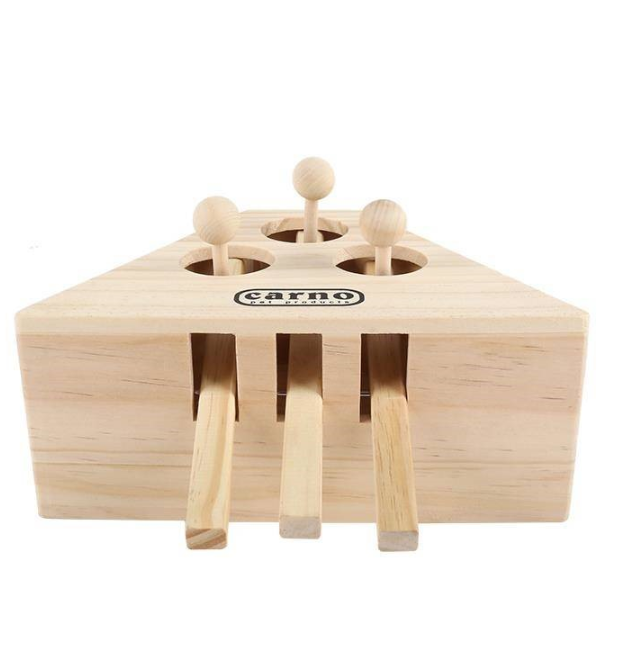 Interactive Wooden Cat Toy with Whack-a-Mole Design