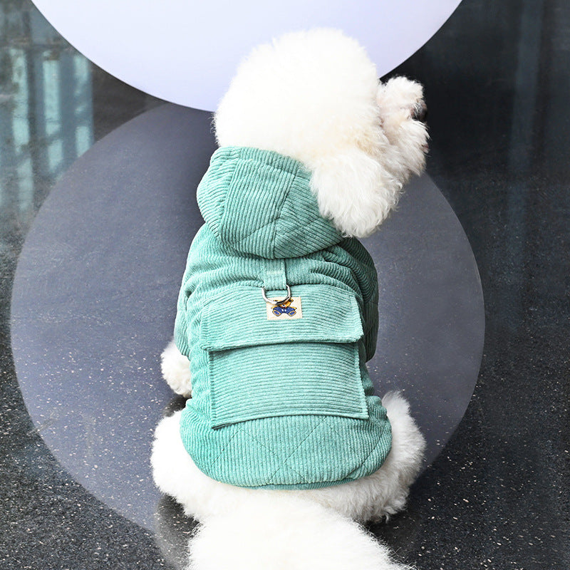 Warm Thickened Cotton Dog Coat with Backpack Feature
