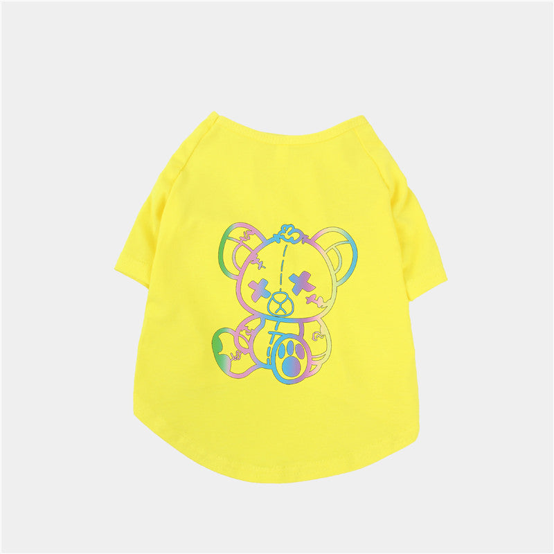 Cute Color Bear Cotton T-Shirt for Spring & Summer