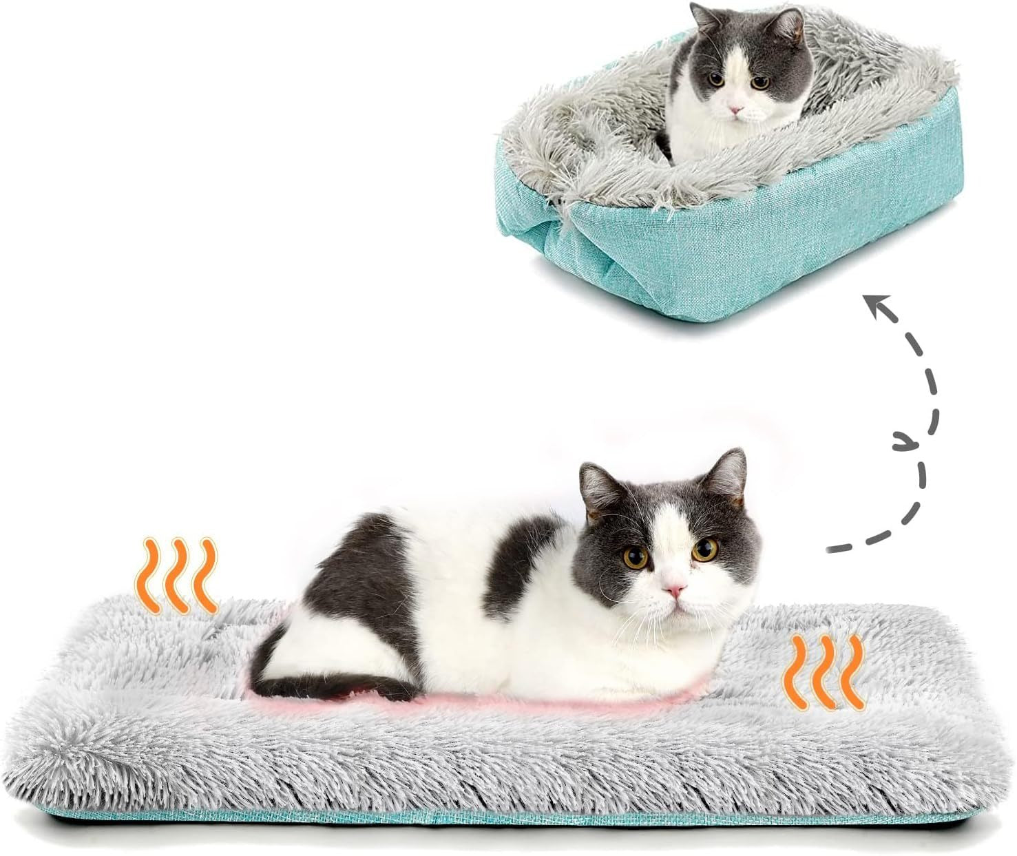 Self-Heating Plush Washable Dog Bed Mat