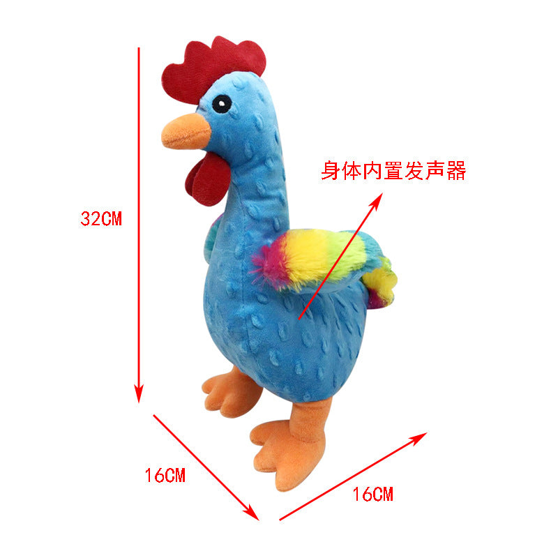 Interactive Plush Toy Chicken with Squeak (3 Colors)