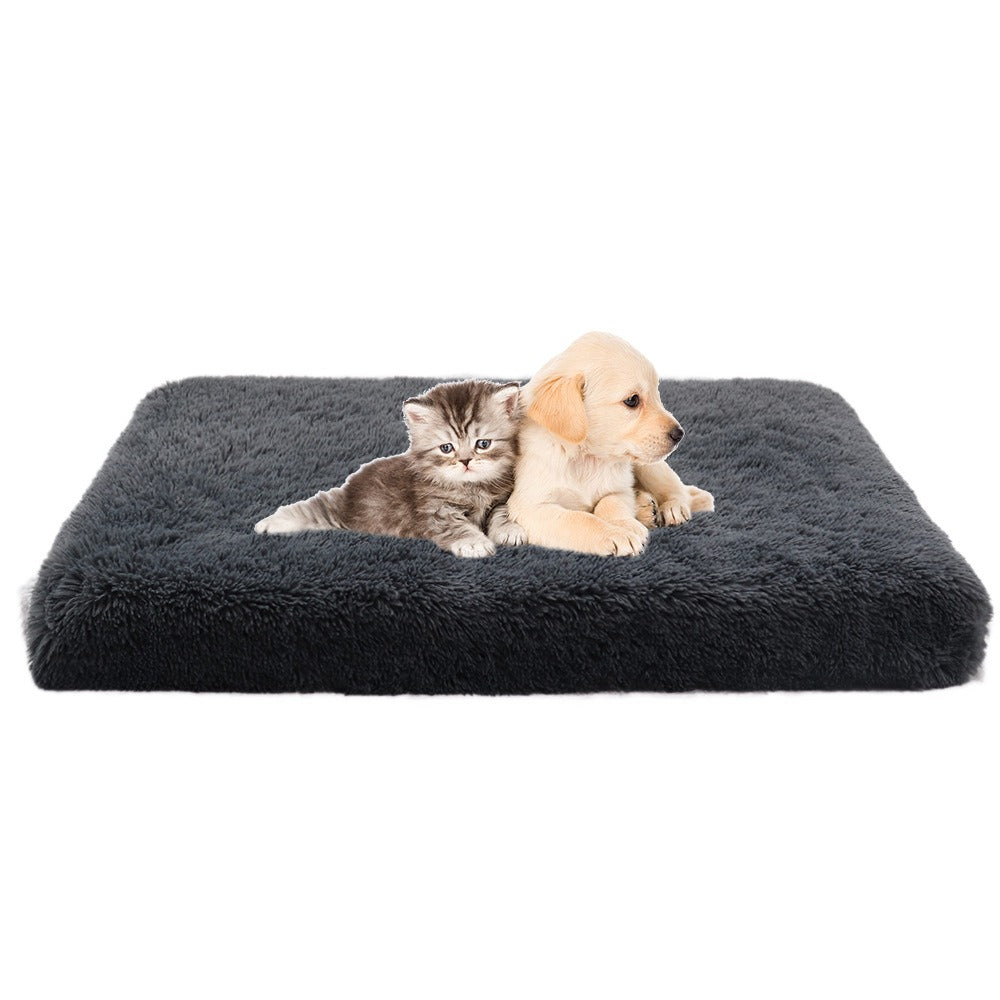 Plush Square Pet Bed for Dogs and Cats