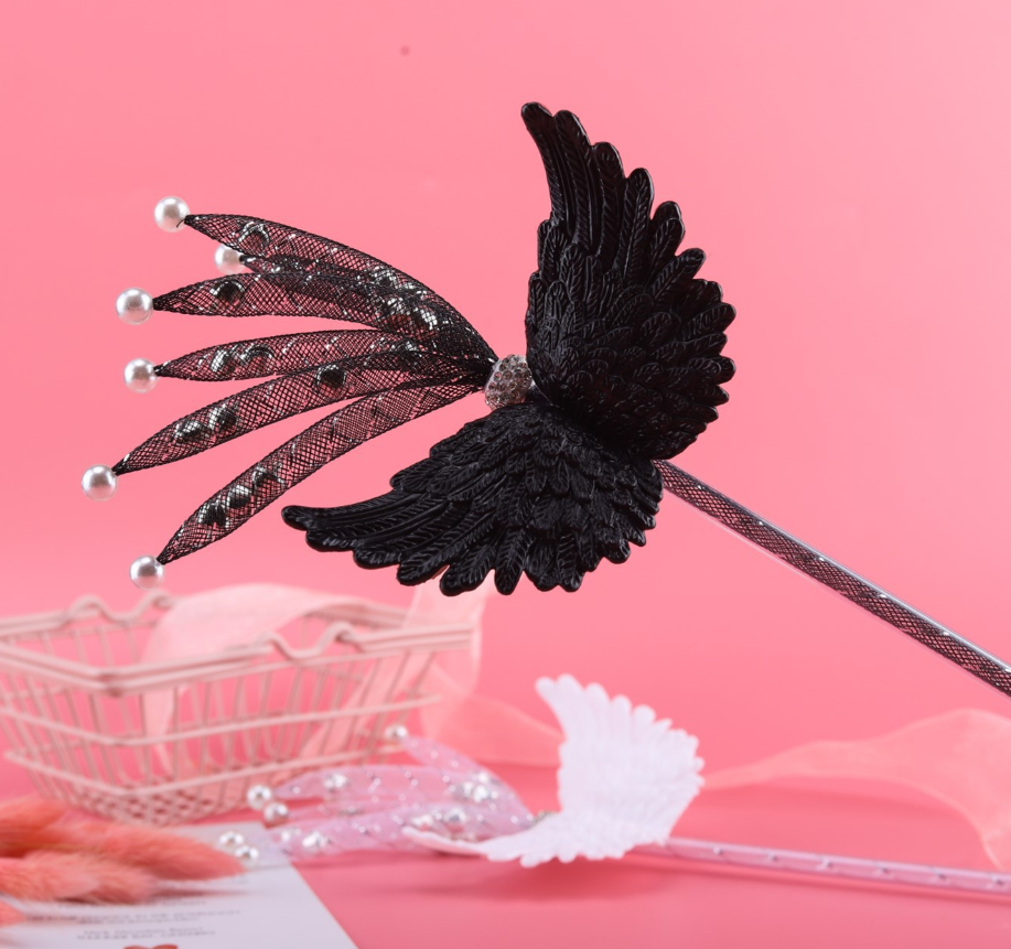 Customized Angel Wings Pearl Cat Teaser Wand Toy