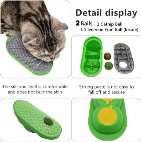 Wall-Mounted Catnip Ball & Groomer