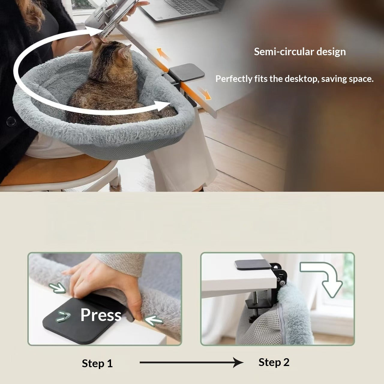 Folding Computer Desk Cat Bed