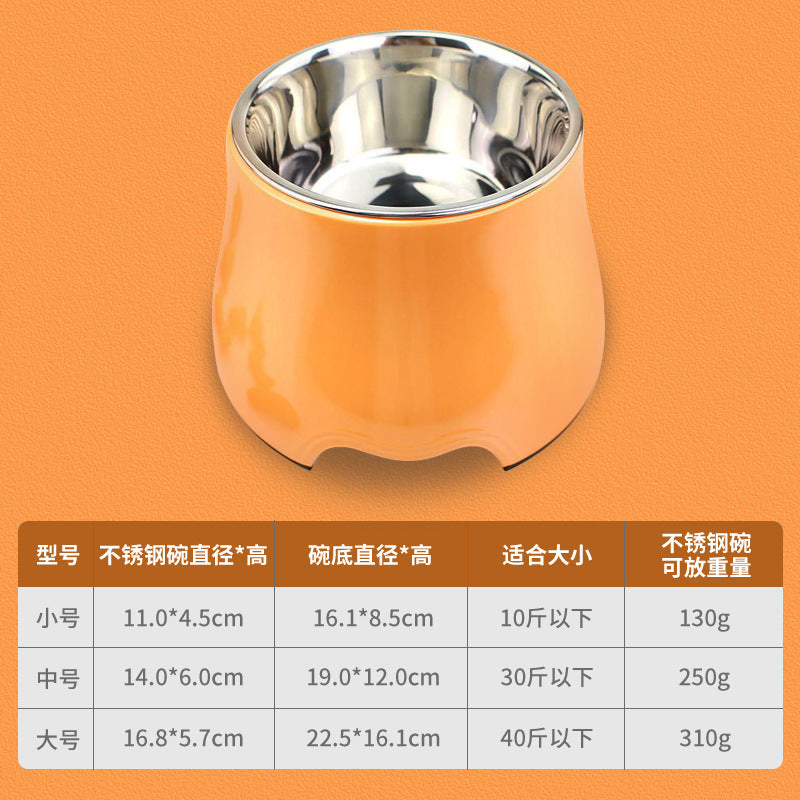 Pet Feeding Bowl with Anti-Slip Design and Neck Guard