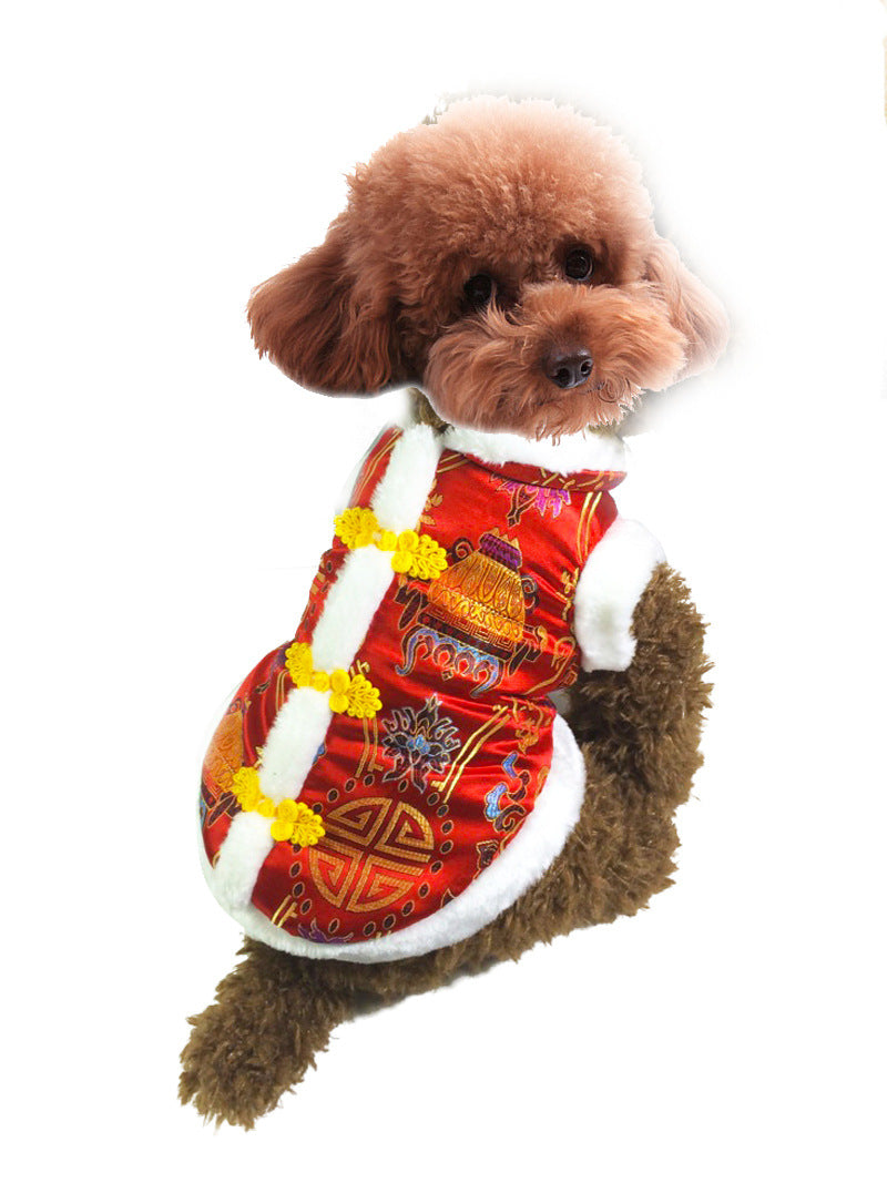 Chinese-style Pet Clothes for Warmth in Tang Suits