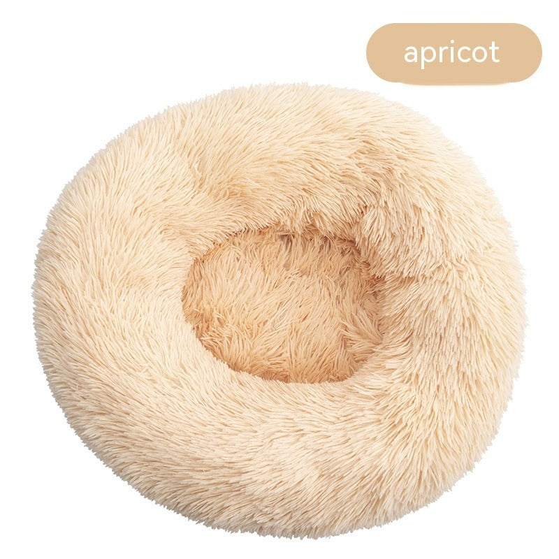 Plush Round Removable & Washable Pet Bed