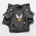 Embroidered Dog Jacket in Eagle PU Leather