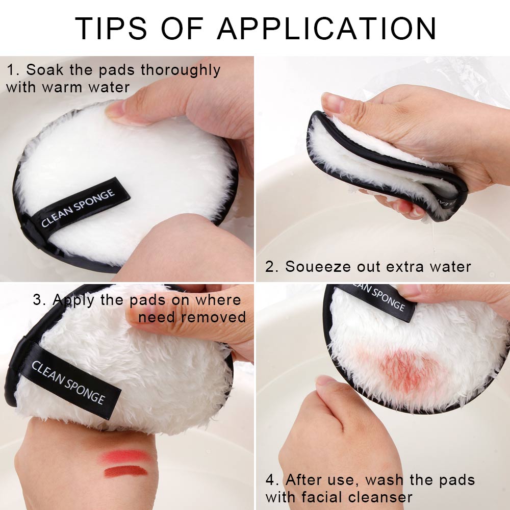 Set of 3 Reusable Makeup Remover Pads and Towels