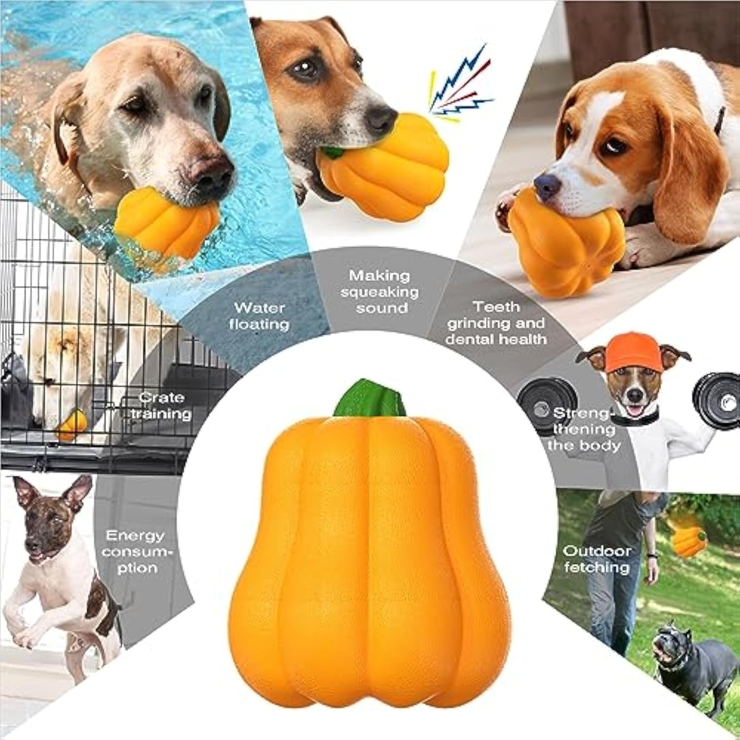 Halloween Pumpkin Dog Toy with Drawstring